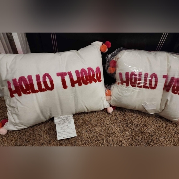 14"x20" 'Hello There' & Swirling Leopard Lumbar Decorative Pillows - Picture 1 of 2